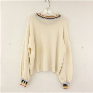 madewell rainbow trim sweater XS